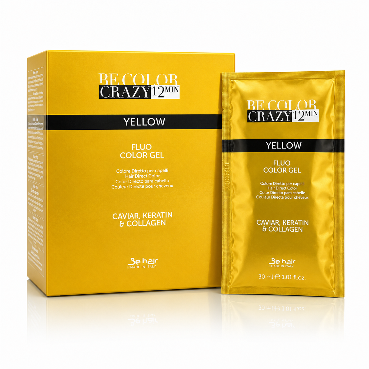Be Color crazy 12 minuti Yellow fluo color gel Bustine da 30 ml