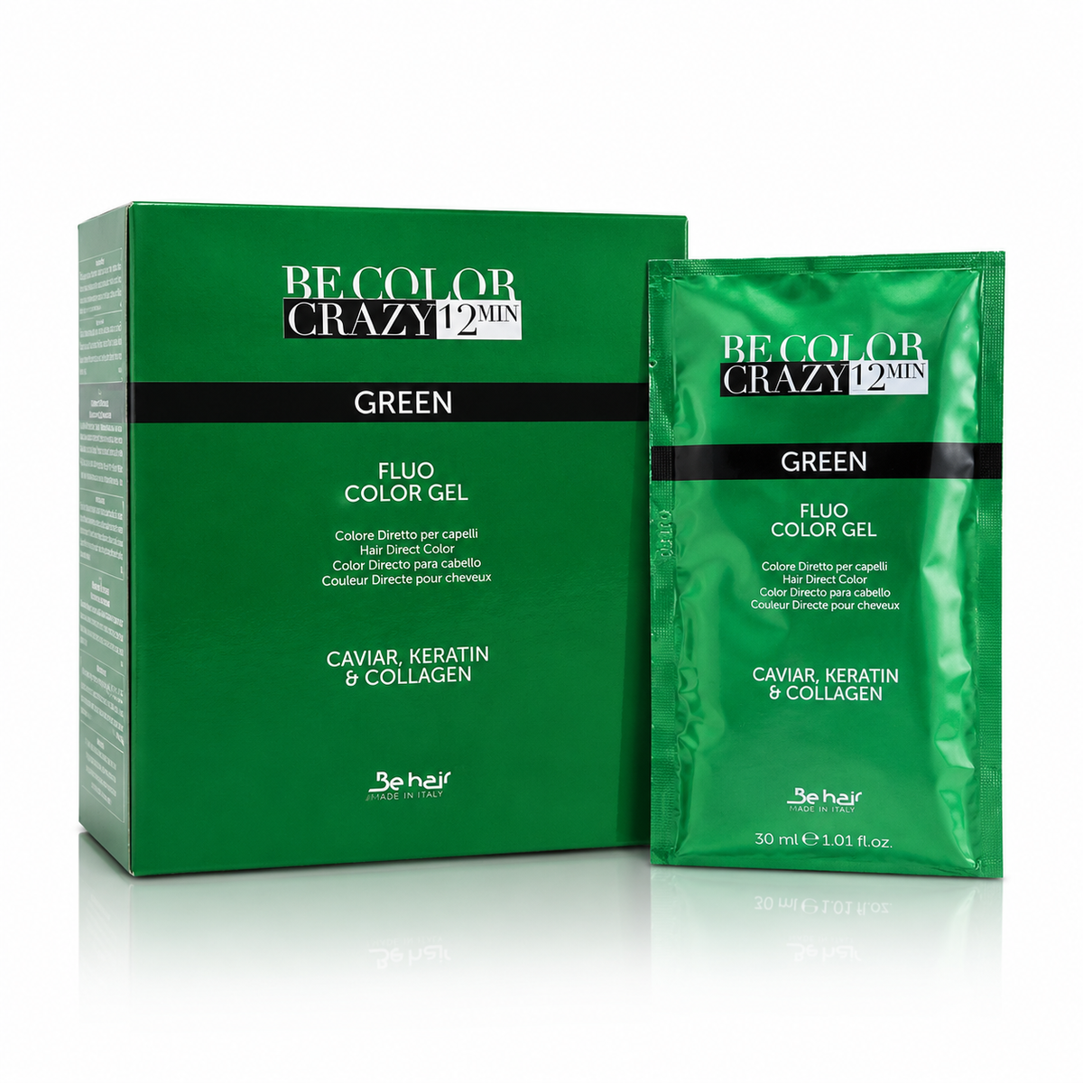 Be Color crazy 12 minuti Green fluo color gel bustine da 30 ml