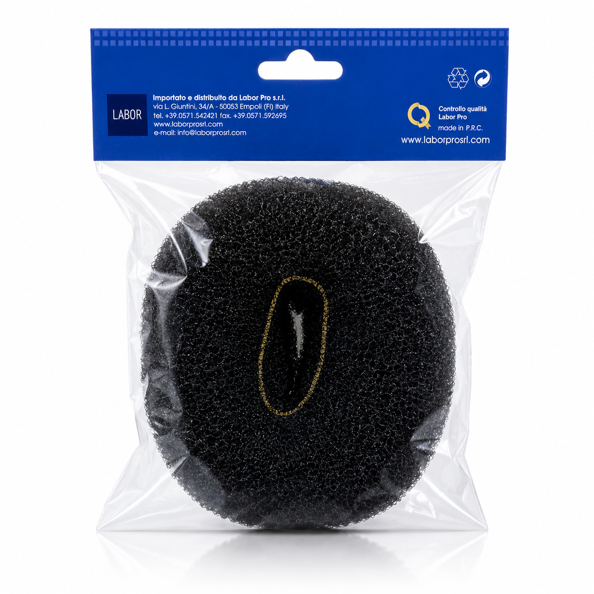 Chignon elastico a ciambella da 80 nero LABOR