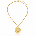 Collana dorata con medaglione vintage, acciaio inossidabile anallergico con bagno oro 3 micron