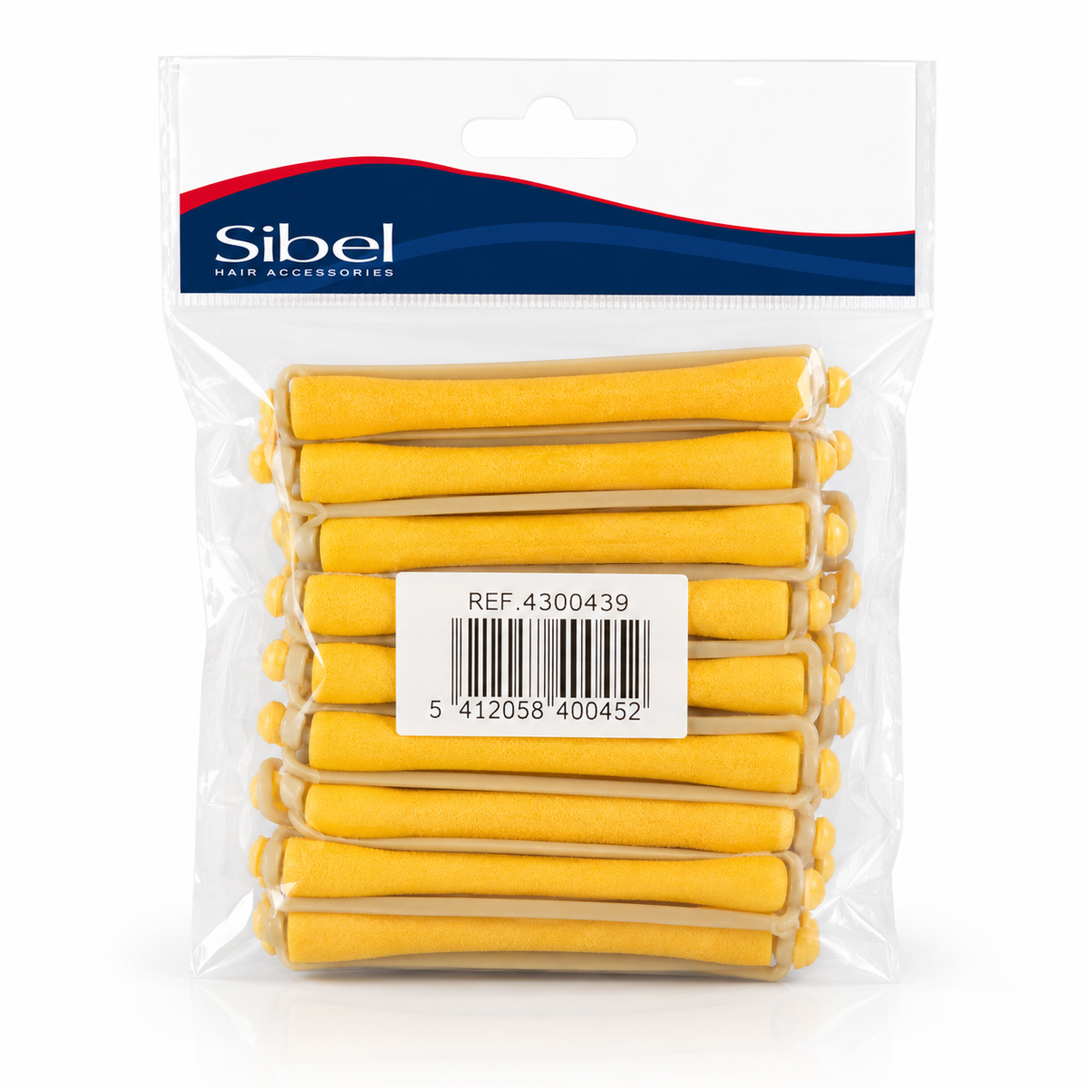 Bigodini per piega e permanente 12 pzz gialli 430049