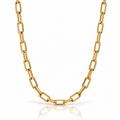 Collana a catena con maglie allungate dorate acciaio inossidabile anallergico