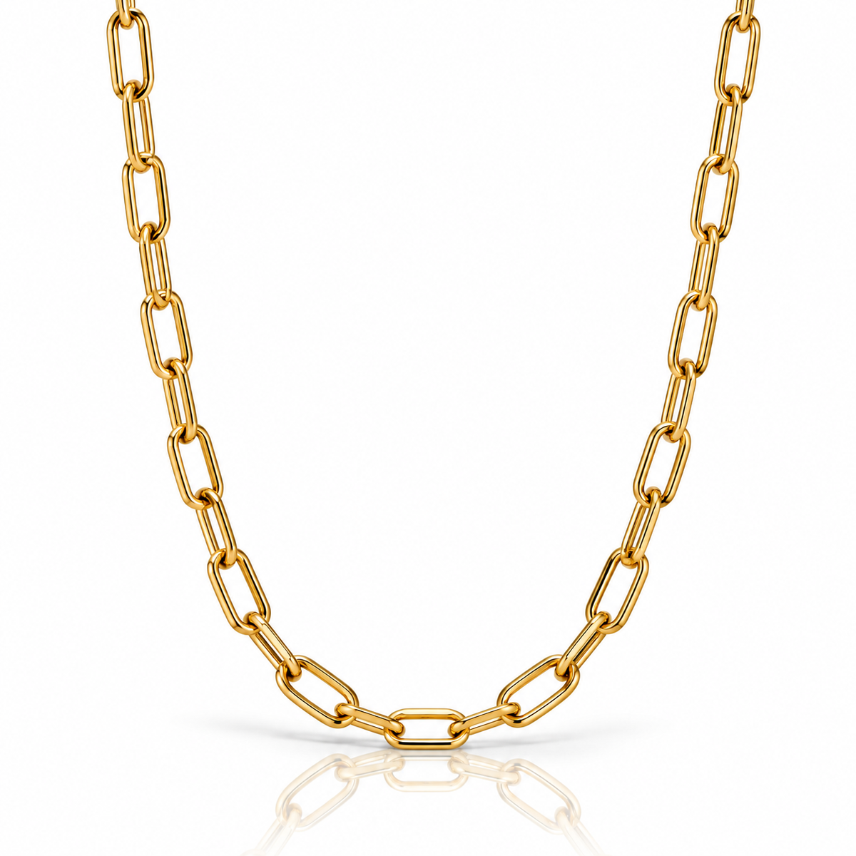 Collana a catena con maglie allungate dorate acciaio inossidabile anallergico