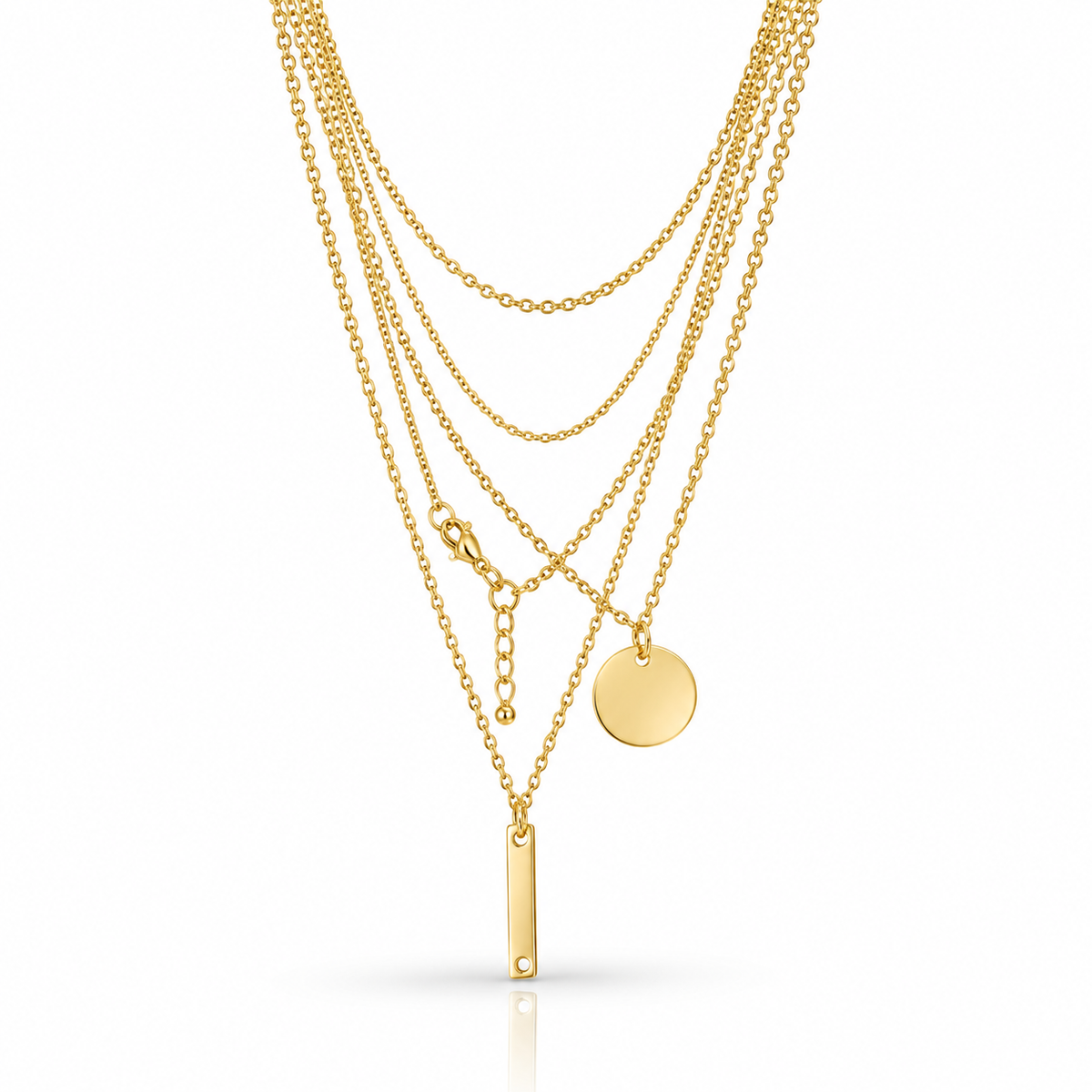 Collana multi-filo dorata, acciaio inossidabile anallergico