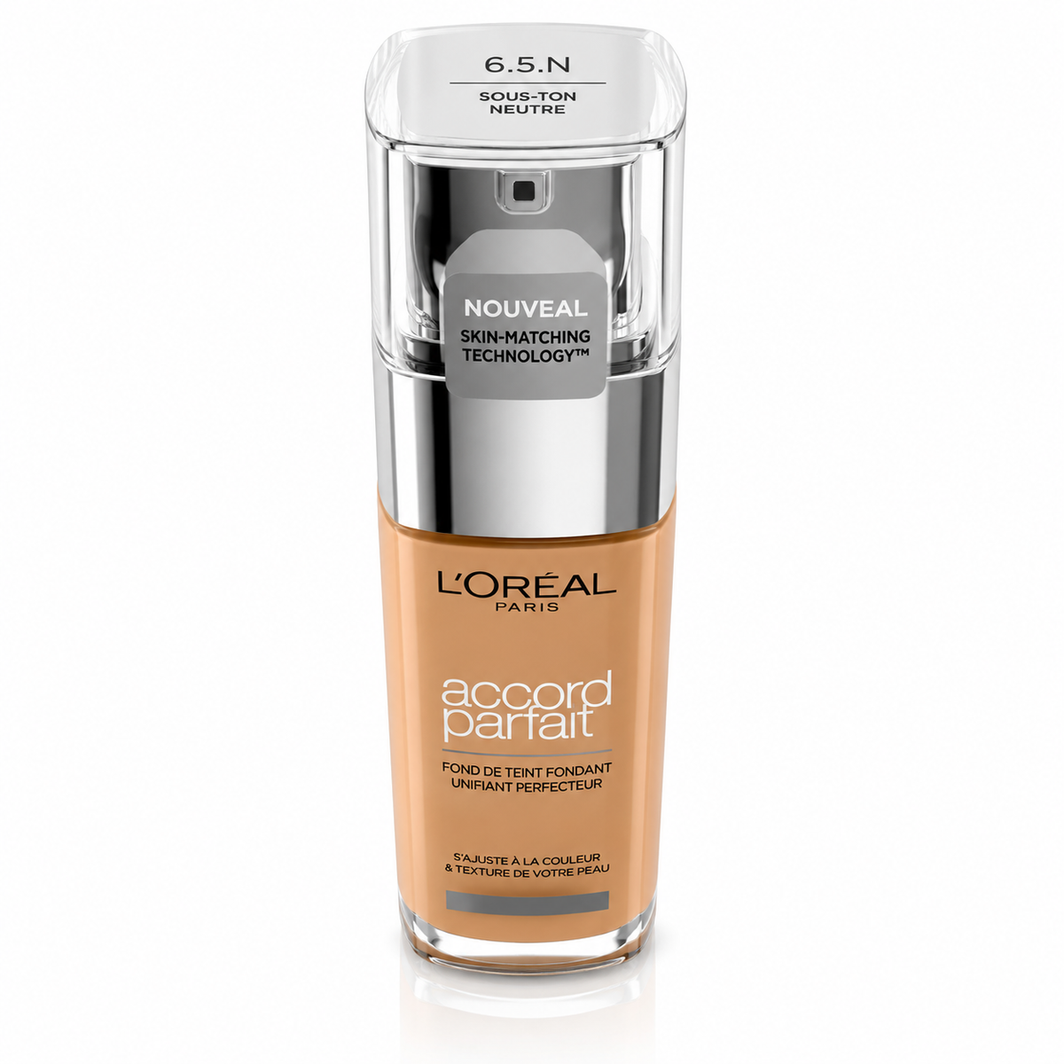 L'oreal accord parfait fondotinta fluido uniformante effetto naturale cod 6.5 N da 30 ml NEUTRE SENZA TONO
