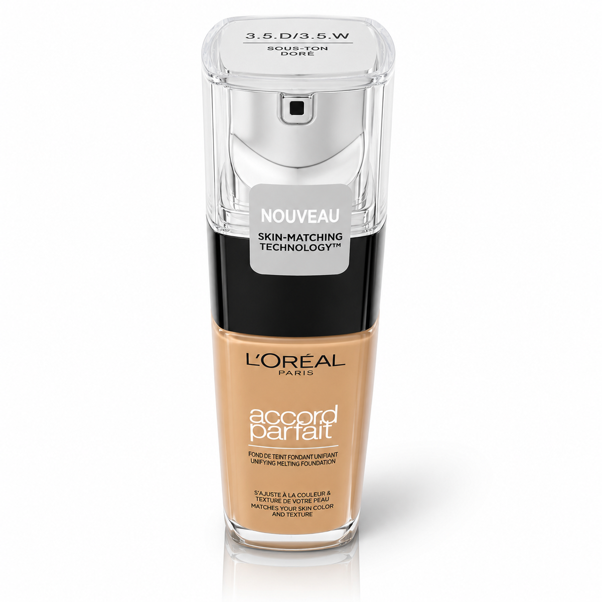 L'oreal accord parfait fondotinta fluido uniformante effetto naturale cod 3.5.N da 30 ml PECHE