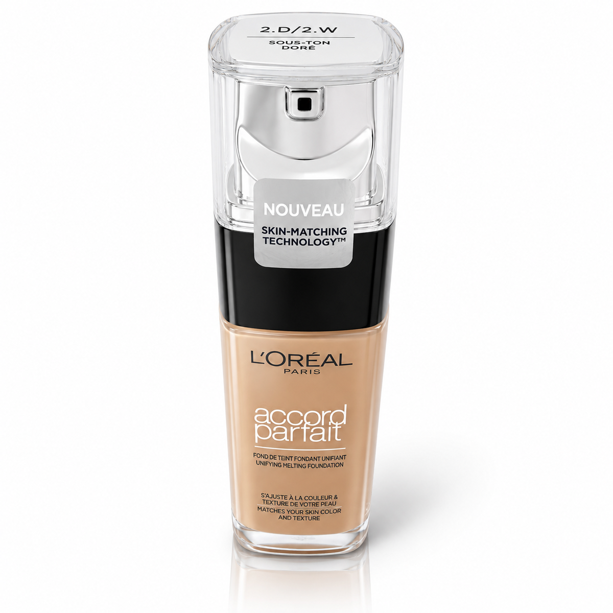 L'oreal accord parfait fondotinta fluido uniformante effetto naturale cod 2.D/2.W da 30 ml
