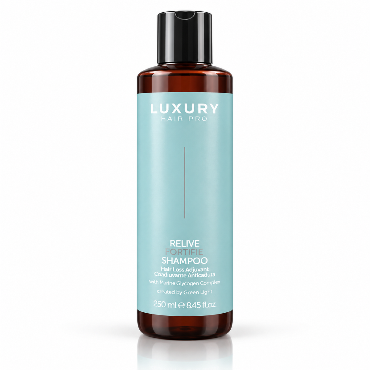 Shampoo reilve coadiuvante della caduta con complesso glicogeno marino. 250 ml