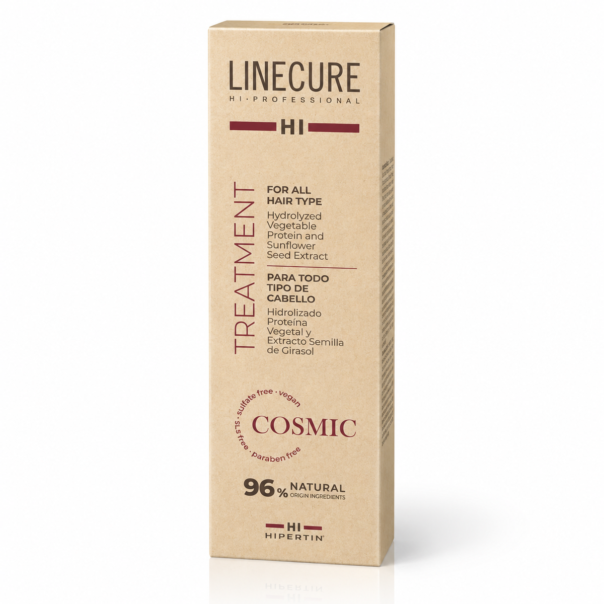Hipertin Linecure spray condizionante per tutti i capelli leave in, con il 96% di ingredienti naturali da 150 ml.