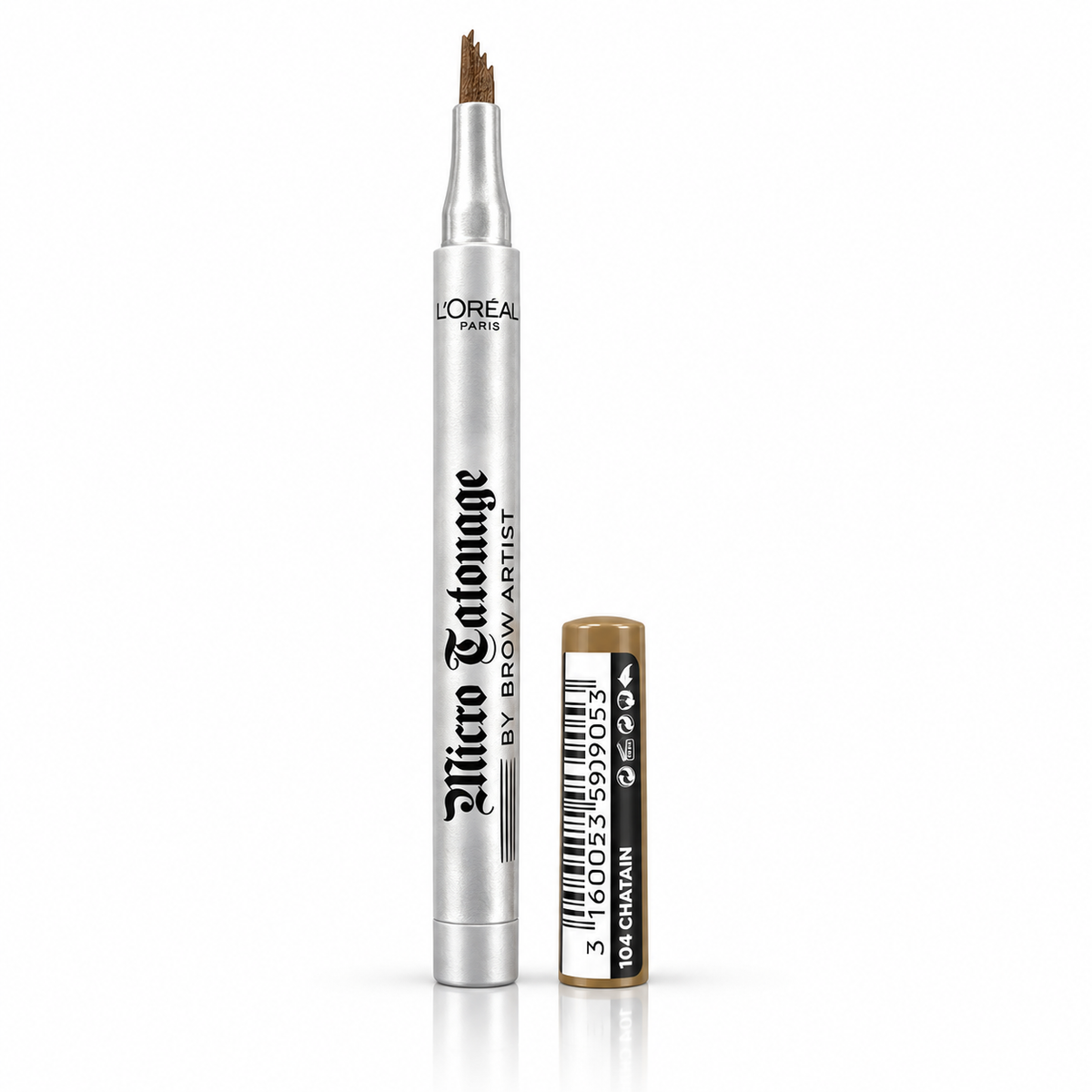 L'Oreal micro tatouge Pennarello per sopraccigli di micro precisione- Effetto tattoo a lunga tenuta- Risultato naturale 104 chatain