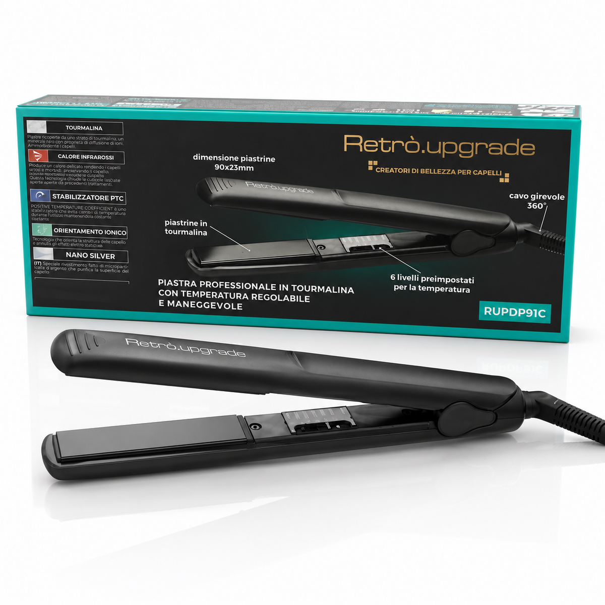 Retrò piastra per capelli  RupDP91C C
