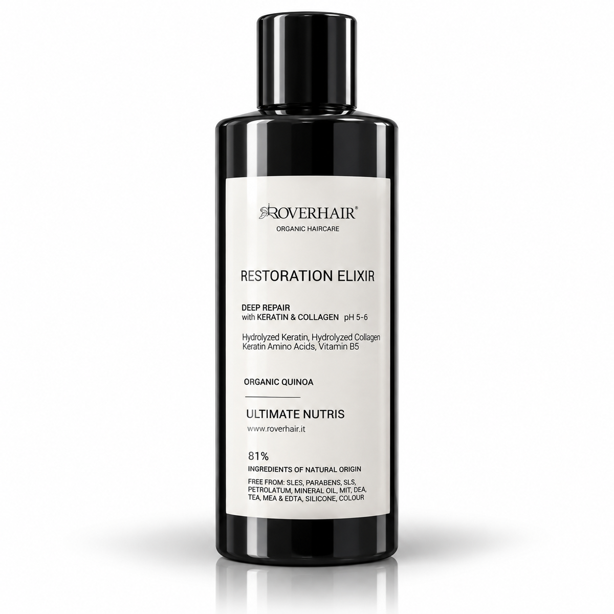 Roverhair Restoration Elixir con keratina e collagene Ph 5-6 da 500 ml, con ingredienti naturali fino al 81%