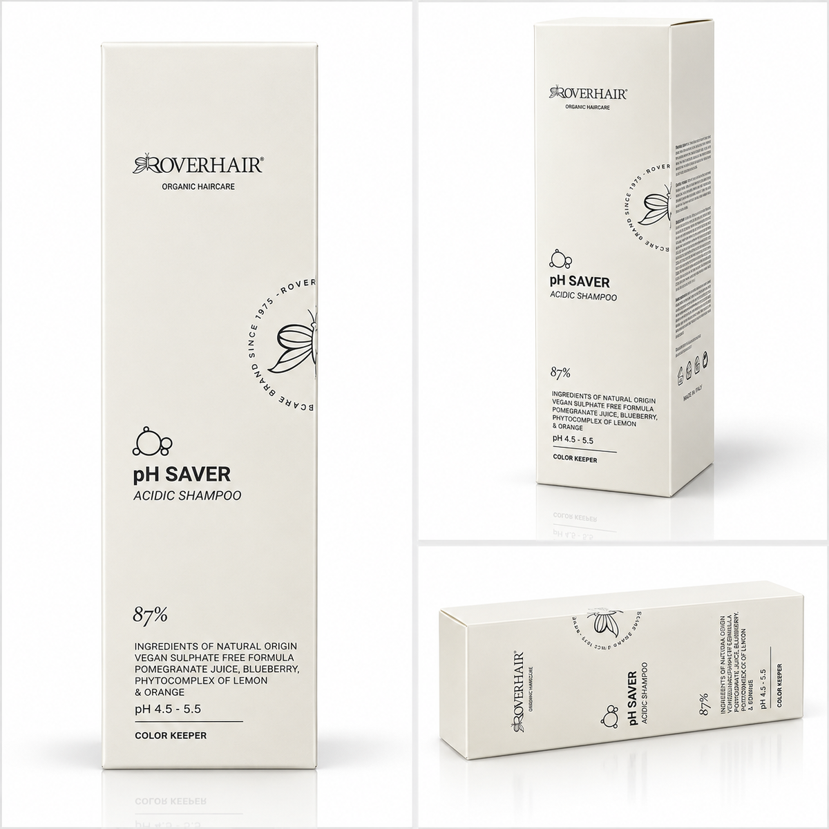 Roverhair shampoo Ph Saver acid shampoo con l'87% di ingredienti di origine naturale da 250 ml Ph 4,5-5,5