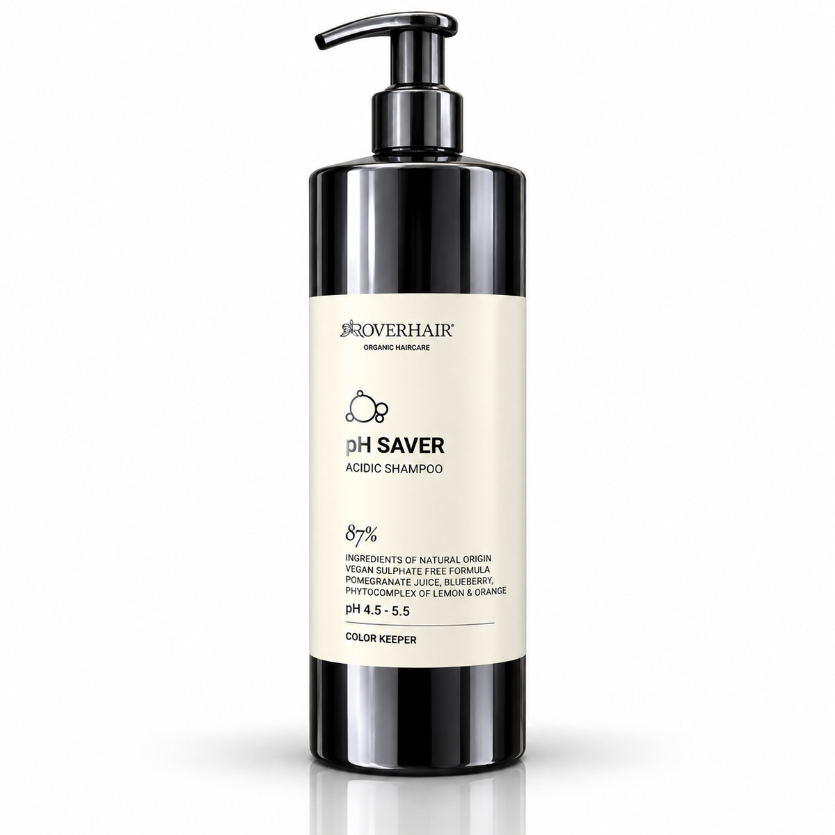 Roverhair shampoo Ph Saver acid shampoo con l'87% di ingredienti di origine naturale da 1000 ml Ph 4,5-5,5