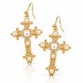 ORECCHINI CROCE GOTICI PENDENTI COLOR ORO